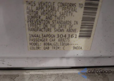 2016 Nissan Altima 2.5 S from USA, damaged, VIN 1N4AL3AP0GN304361